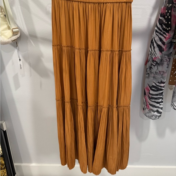 ALC Brown Tiered Maxi Skirt Casual Resort Wear